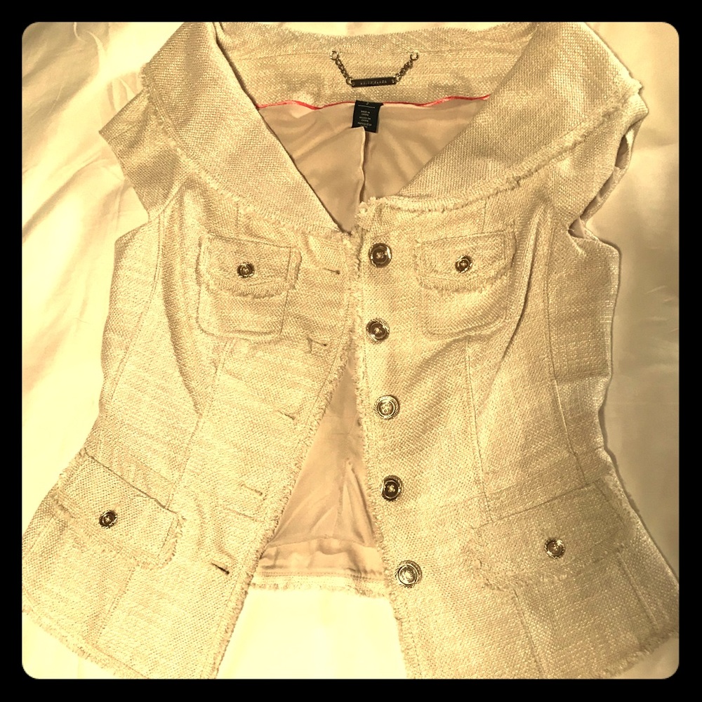 Real burlap cap sleeve jacket