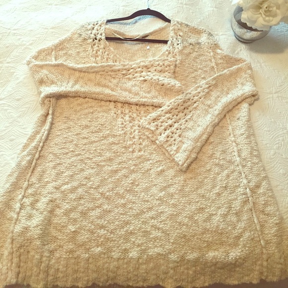 Free People sweater with crochet detail