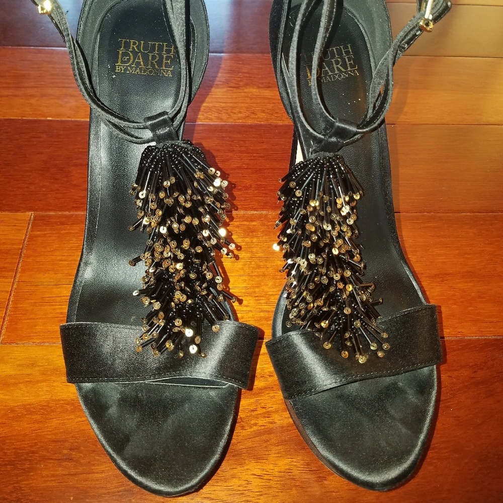 Truth or Dare by Madonna Black heels with metallic
