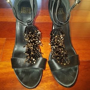 Truth or Dare by Madonna Black heels with metallic