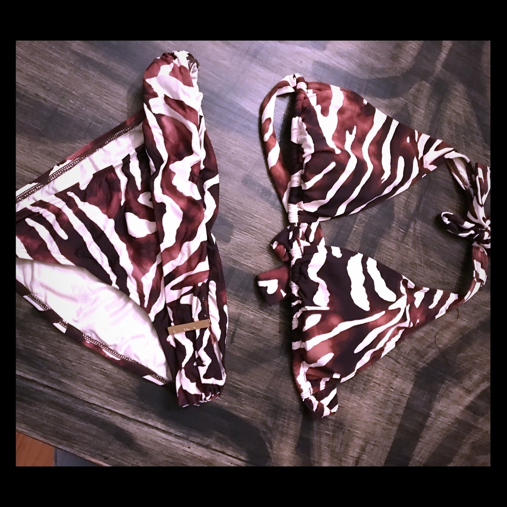 Brown Zebra Print Bikini