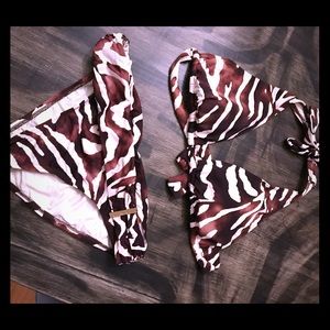 Brown Zebra Print Bikini