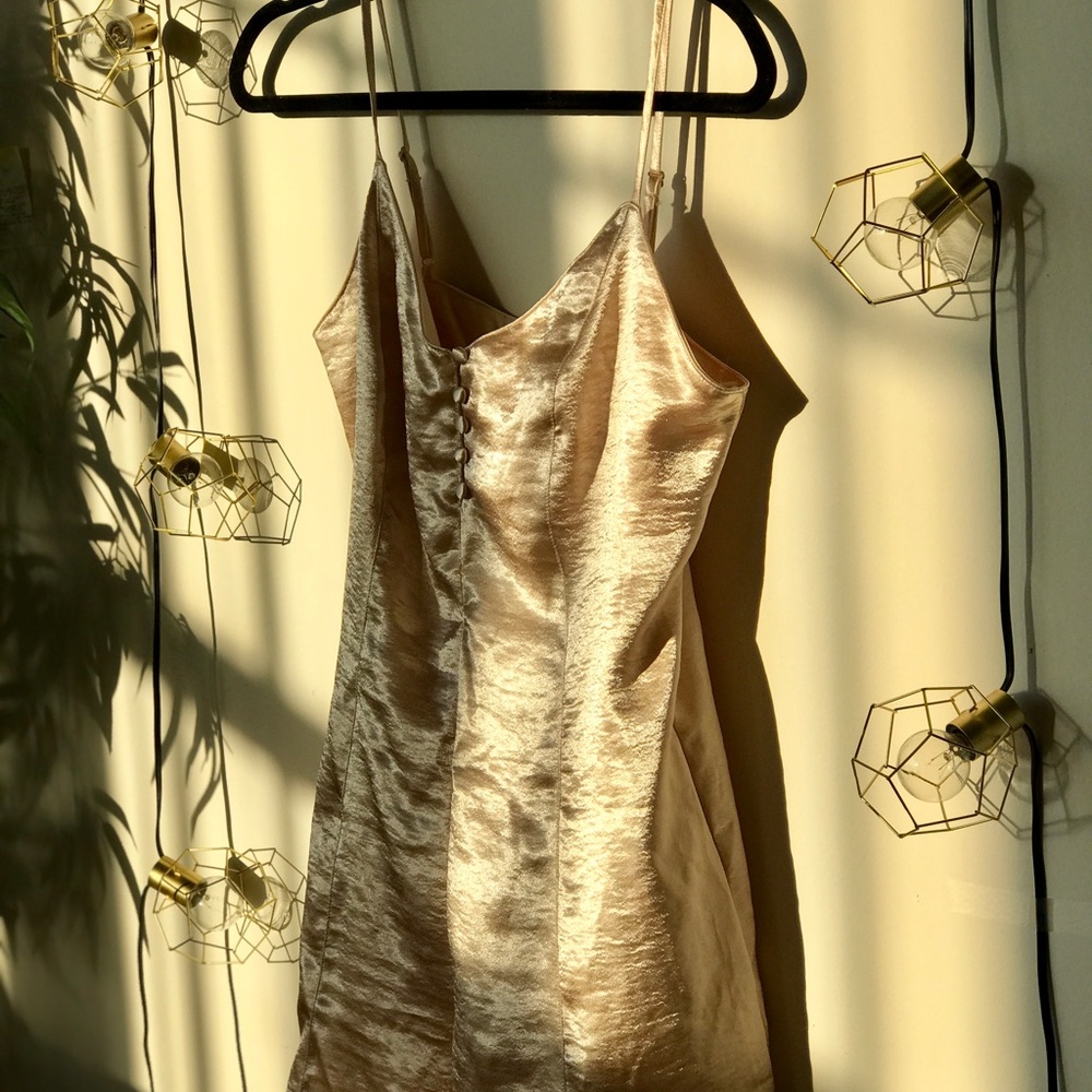 Silk Pinkish-Gold Romper (Forever21)