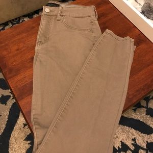 High-waisted Skinny Jeggings - Size 6/Beige