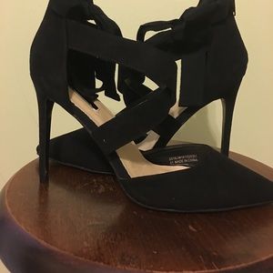 ASOS Lost Ink Black soft tie wrap shoe