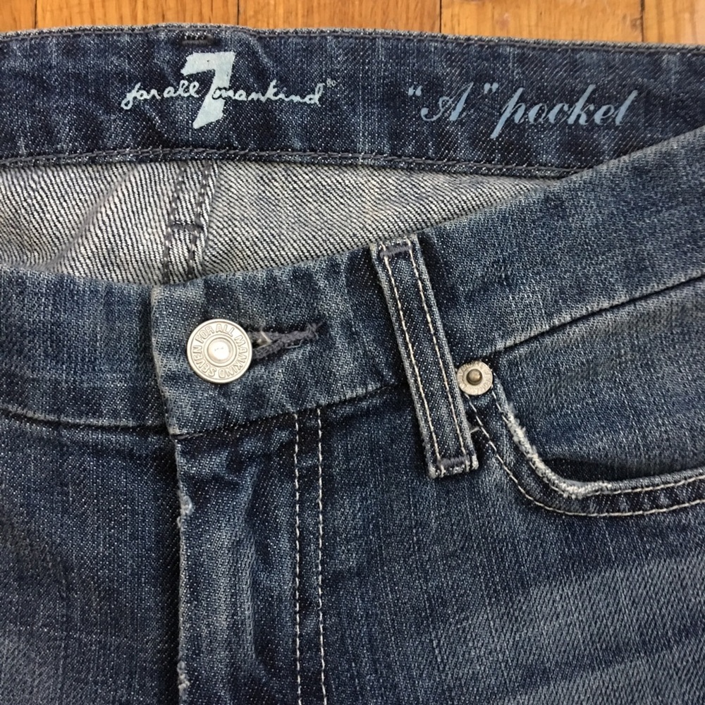 7 For All Mankind ‘A’ Pocket Raw Hem Cropped Denim - Picture 4 of 4