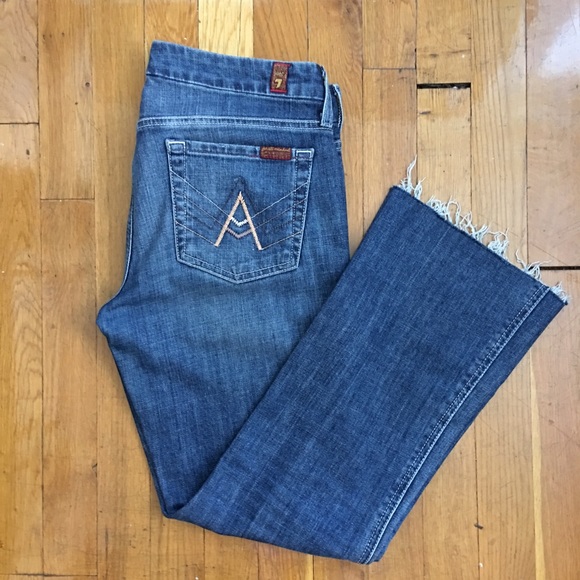 7 For All Mankind Denim - 7 For All Mankind ‘A’ Pocket Raw Hem Cropped Denim