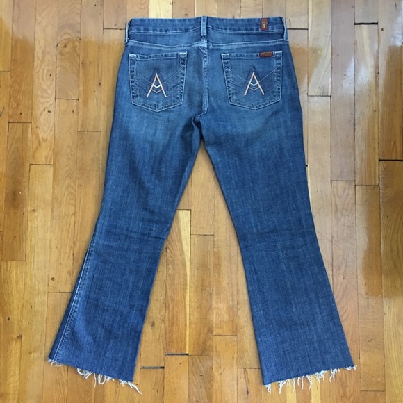7 For All Mankind ‘A’ Pocket Raw Hem Cropped Denim - Picture 2 of 4