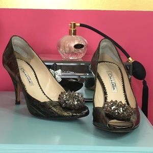 Oscar de la Renta Peep Toe Pumps