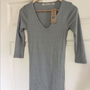 Michael stars Shine 3/4 sleeve DOUBLED FRONT VNECK