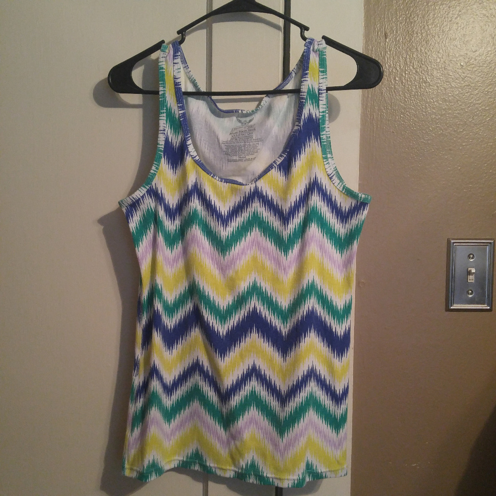 5/$30 Multi-Colored Chevron Ribbed Tank Top