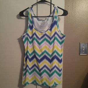 5/$30 Multi-Colored Chevron Ribbed Tank Top