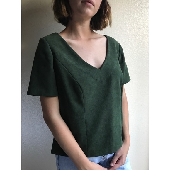 Vintage Tops - [holiday sale!] [vintage] green velour/velvet top
