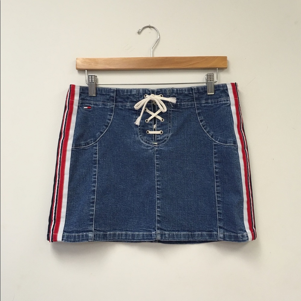 Vintage 90s Tommy Hilfiger Sporty LaceUp Skirt 9