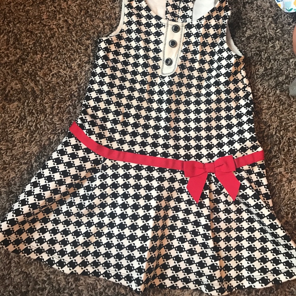 Black and white checkered kids dress