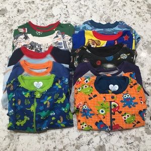 LOT of 10 Boys Cotton 2T Pajamas