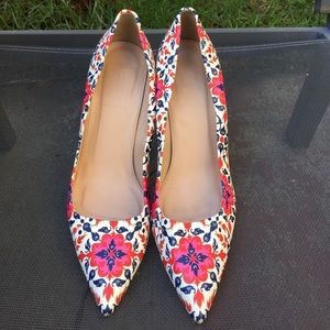 Jcrew unique floral 4 inch heels