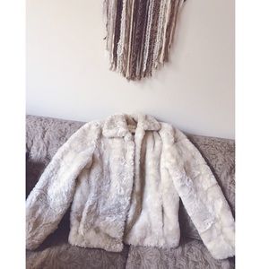honey-blonde fur coat