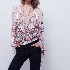 Brand New Free People Fiona Wrap Top