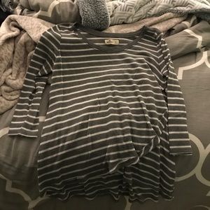 High-low holister striped shirt