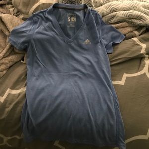 NWOT adidas light blue short sleeve v neck