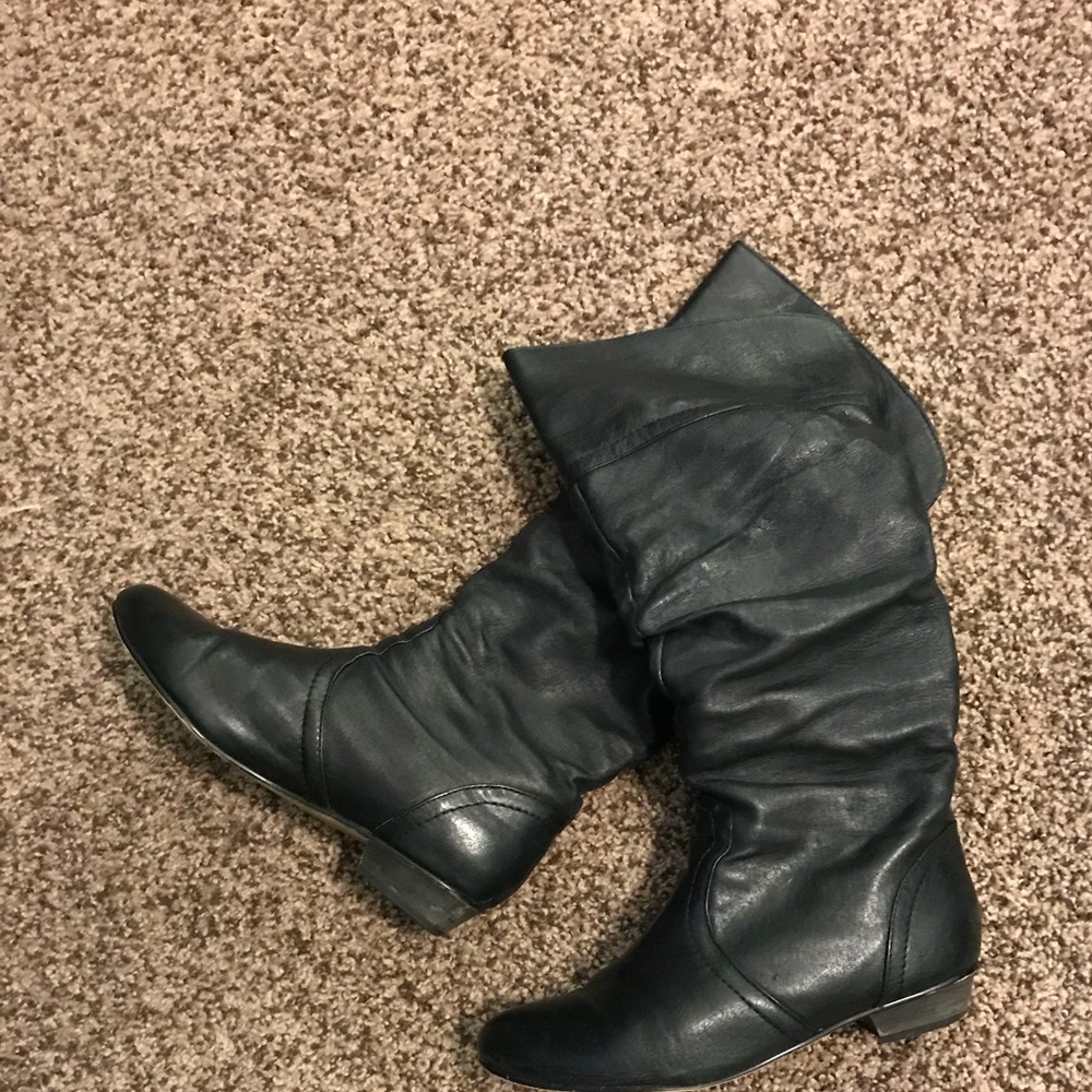 Steve Madden Candence Slouch Boots Black Sz 7M