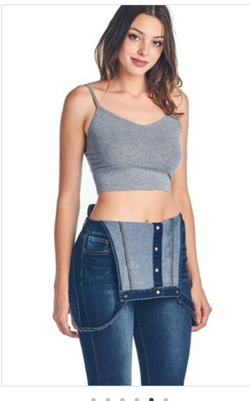 🎉1 LEFT (LARGE)🎉OVERALLS 🎀 New Denim overalls - Picture 2 of 8