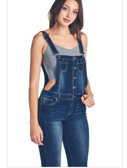 🎉1 LEFT (LARGE)🎉OVERALLS 🎀 New Denim overalls - Picture 7 of 8
