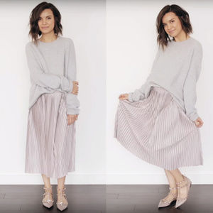 NWT Zara Pleated Midi Skirt S