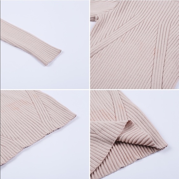 🆕 'Aislyn' Blush Ribbed Cutout High Neck Sweater - Picture 8 of 8