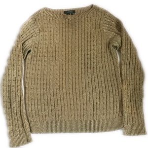 Lauren Ralph Lauren Gold Metallic  Sweater XL