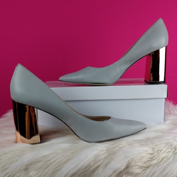Calvin Klein Shoes - Calvin Klein size 9 grey leather heels
