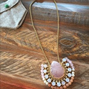Anthropologie Gold and Mixed Stone Neclace