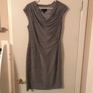 Ruched Grey & Sliver Dress