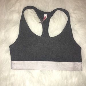 Grey PINK sports bra