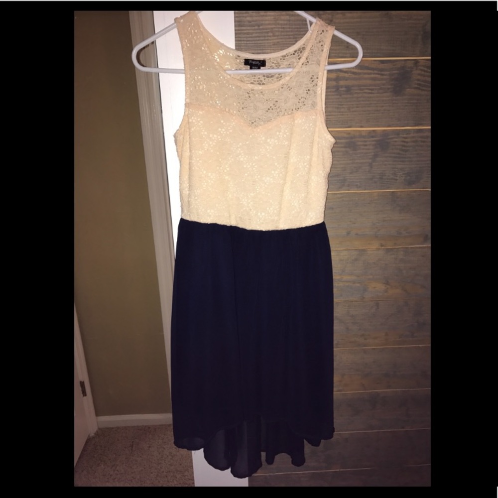 Navy and lace dress