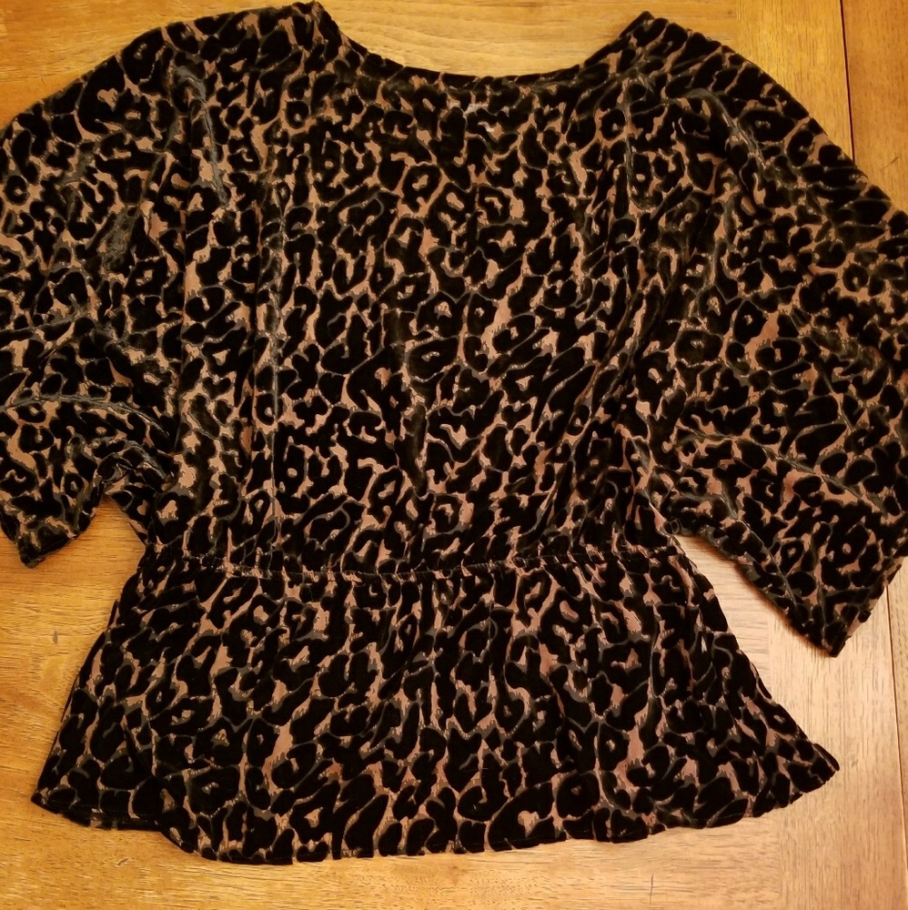 Animal print top with bell sleeves