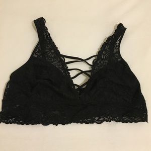 PINK Victoria's Secret cross-front lace bralette
