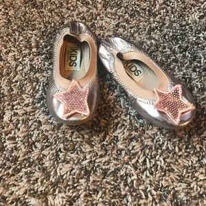 Toddler rose gold and gold flats