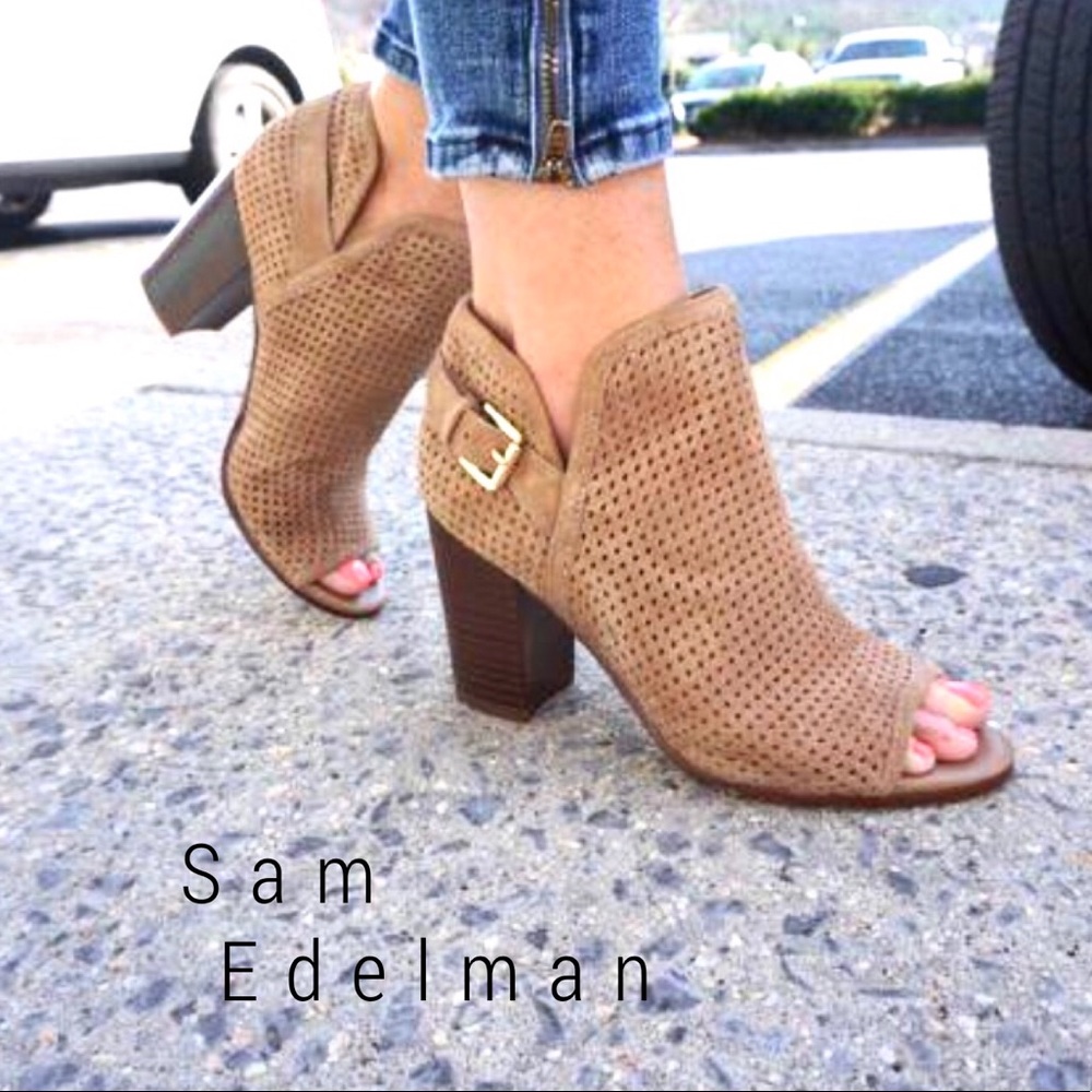 NEW Sam Edelman Easton perforated open toe bootie