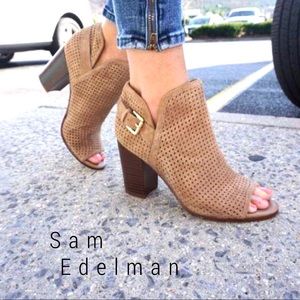 NEW Sam Edelman Easton perforated open toe bootie