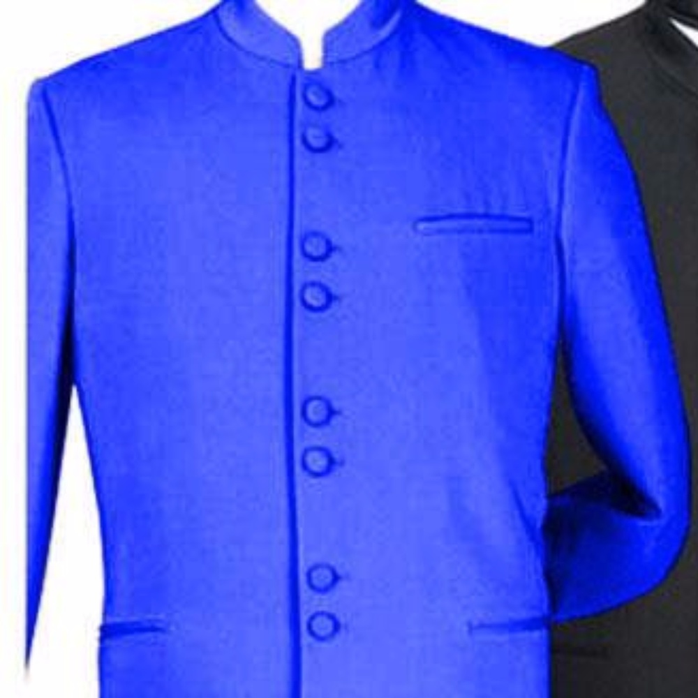 Mandarin Long Suit 8 Button Closure In Royal Blue