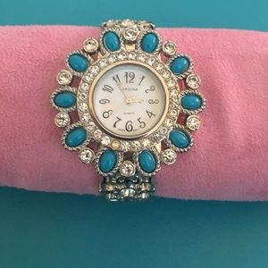Turquoise and silver watch