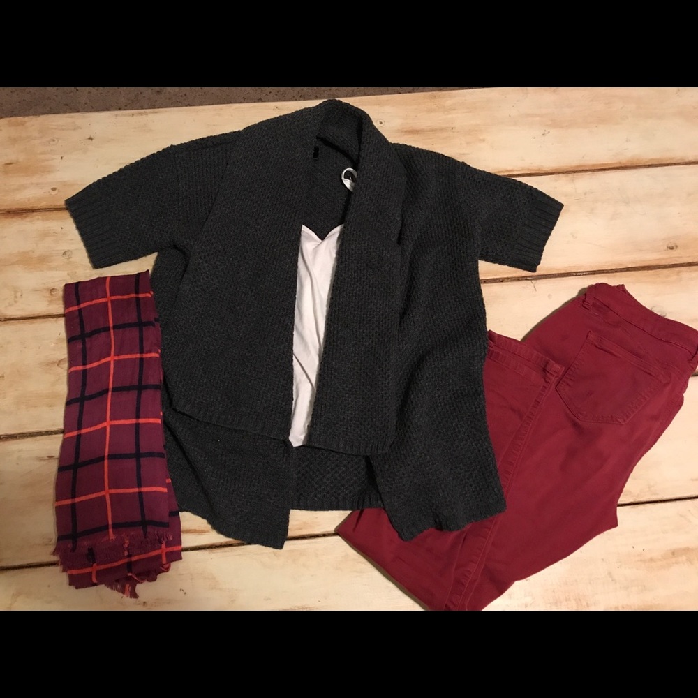 Ann Taylor Petite XS Chunky Dark Gray Sweater