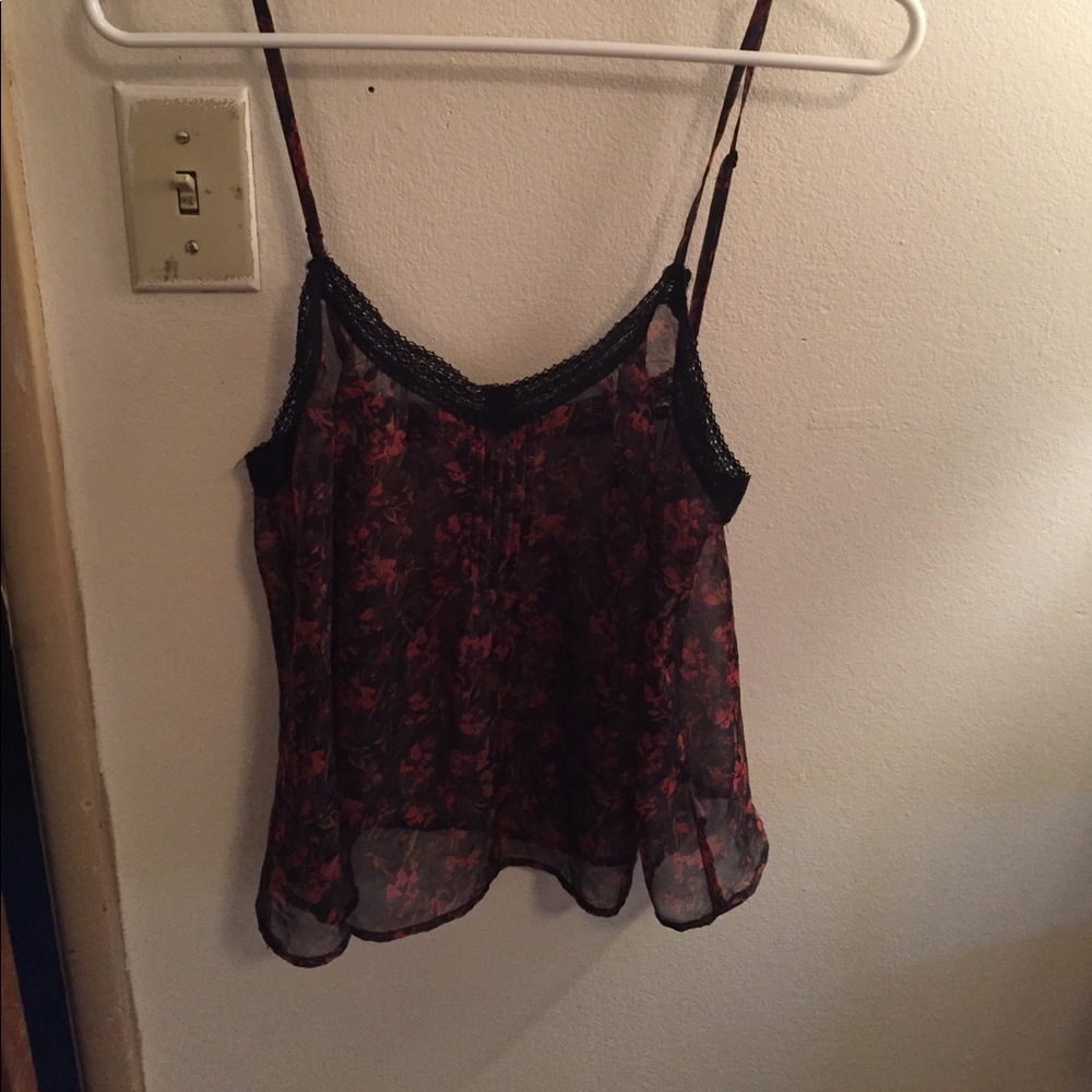 Maroon and black tank