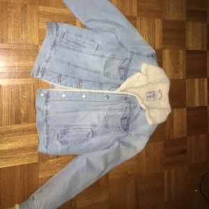 DENIM JACKET W/ FUR