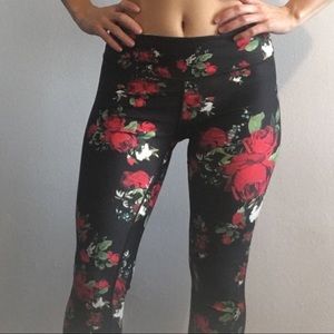 Poprageous Popactive Red Rose Leggings