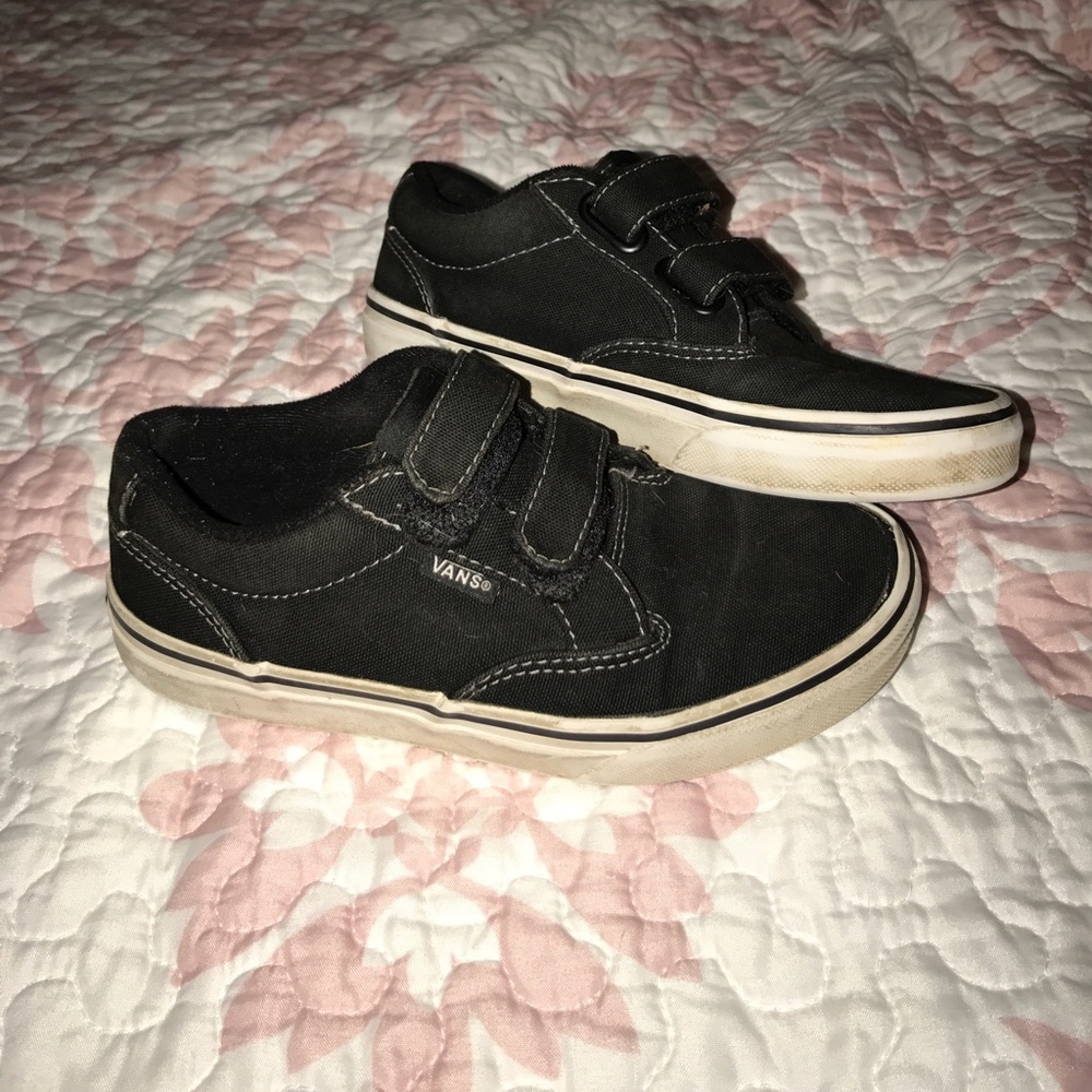Youth black velcro Vans (unisex)
