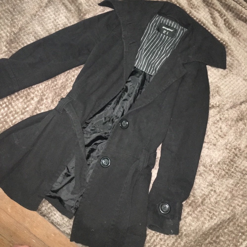 Black classic belted trench coat