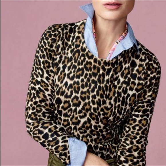 j crew leopard print sweater
